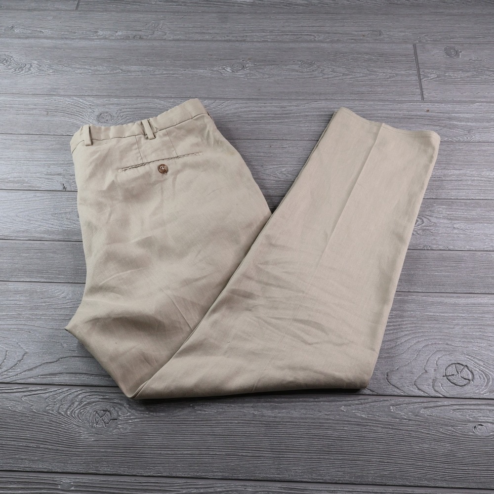 Incotex Chinolino Trousers Men's Size 38x29 Linen Blend Pleated Pants Slowear